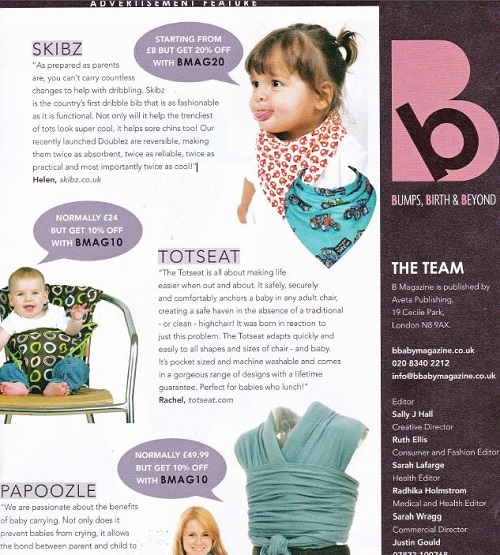 Skibz baby bibs in B Magazine